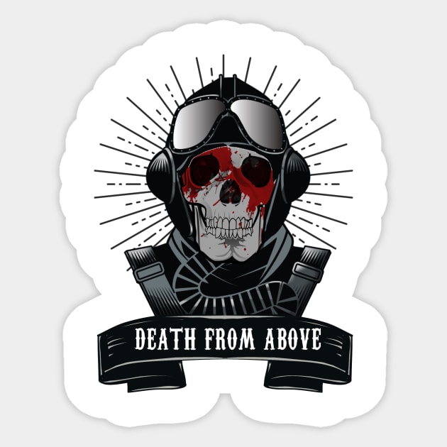 BOMBER PILOT( DEATH FROM ABOVE ) Sticker by theanomalius_merch